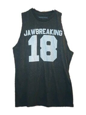 Jawbreaking 18 Graphic Tank Top Womens Medium Black Sleeveless NWOT Y2K Vintage